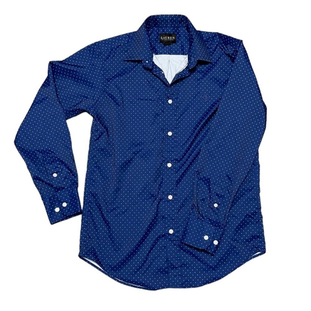 Lauren Ralph Lauren Kids Black Label Blue Dot No Iorn Button Down